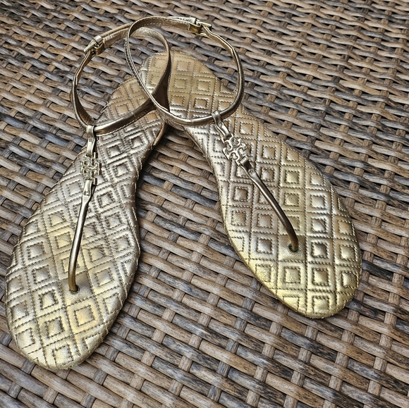 Tory Burch Marion Quilted Sandal Sz 9 - Picture 14 of 16